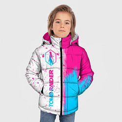 Куртка зимняя для мальчика Tomb Raider neon gradient style: по-вертикали, цвет: 3D-черный — фото 2