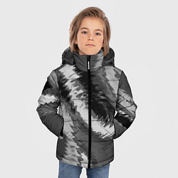 Куртка зимняя для мальчика Абстрактный узор в серых тонах, цвет: 3D-черный — фото 2