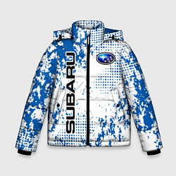 Зимняя куртка для мальчика Subaru blue logo