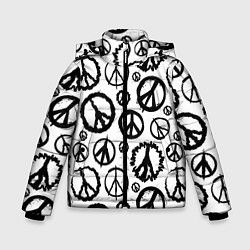 Куртка зимняя для мальчика Many peace logo, цвет: 3D-красный