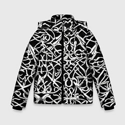 Куртка зимняя для мальчика Викторианский орнамент, цвет: 3D-черный