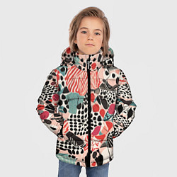 Куртка зимняя для мальчика Узор Тропические джунгли, цвет: 3D-черный — фото 2