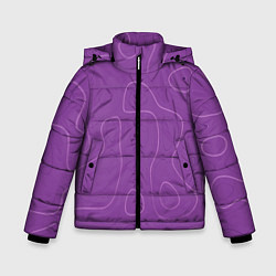 Зимняя куртка для мальчика Объемные разводы - яркий фиолетовый - узор Хуф и С