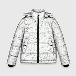 Зимняя куртка для мальчика Хаотичная черно-белая рябь - узор Хуф и Ся