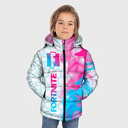 Куртка зимняя для мальчика Fortnite neon gradient style: по-вертикали, цвет: 3D-черный — фото 2