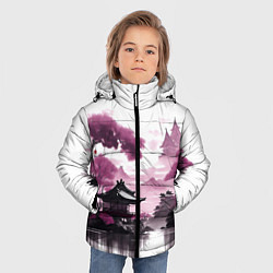 Куртка зимняя для мальчика Японские мотивы - фиолетовый, цвет: 3D-красный — фото 2
