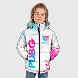 Куртка зимняя для мальчика PUBG neon gradient style: надпись, символ, цвет: 3D-черный — фото 2