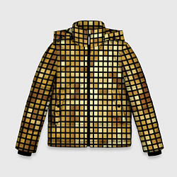 Куртка зимняя для мальчика Золотая мозаика, поверхность диско шара, цвет: 3D-черный