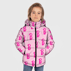 Куртка зимняя для мальчика Барби паттерн буква B, цвет: 3D-черный — фото 2