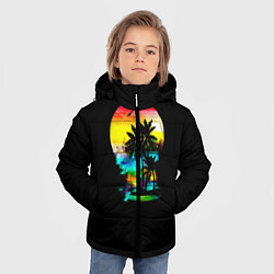 Куртка зимняя для мальчика Луна SynthWave, цвет: 3D-черный — фото 2