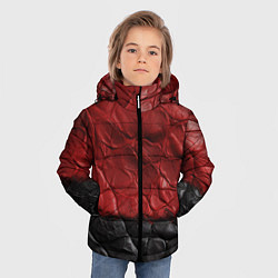 Куртка зимняя для мальчика Черная красная текстура, цвет: 3D-красный — фото 2