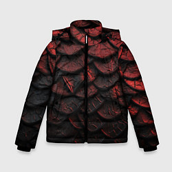 Куртка зимняя для мальчика Объемная текстура из темных плит, цвет: 3D-красный
