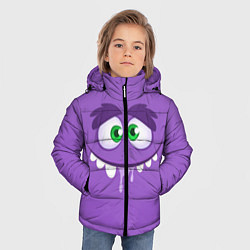 Куртка зимняя для мальчика Глупое лицо монстра, цвет: 3D-светло-серый — фото 2