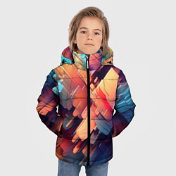 Куртка зимняя для мальчика Цветная абстракция каменных сланцев, цвет: 3D-красный — фото 2