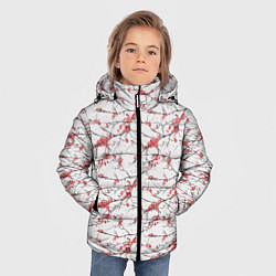 Куртка зимняя для мальчика Паттерн веток с цветами сакуры, цвет: 3D-светло-серый — фото 2
