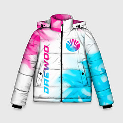 Зимняя куртка для мальчика Daewoo neon gradient style: надпись, символ