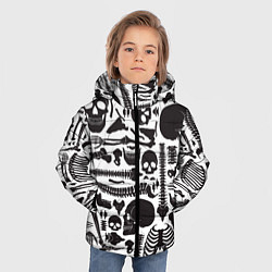 Куртка зимняя для мальчика Human osteology, цвет: 3D-черный — фото 2