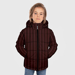 Куртка зимняя для мальчика Полосы тёмно-бордовый, цвет: 3D-черный — фото 2