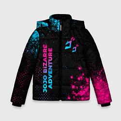 Зимняя куртка для мальчика JoJo Bizarre Adventure - neon gradient: надпись, с