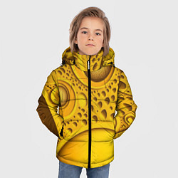 Куртка зимняя для мальчика Желтая объемная текстура, цвет: 3D-красный — фото 2