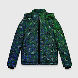 Куртка зимняя для мальчика Изумрудный космос, цвет: 3D-черный