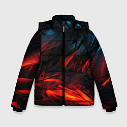 Куртка зимняя для мальчика Red black abstract, цвет: 3D-черный