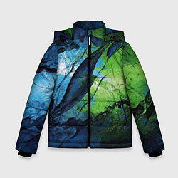 Куртка зимняя для мальчика Green blue abstract, цвет: 3D-красный