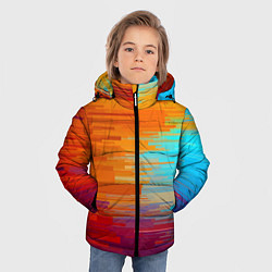 Куртка зимняя для мальчика Цветной глитч, цвет: 3D-черный — фото 2