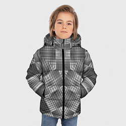Куртка зимняя для мальчика В серых тонах геометрический узор, цвет: 3D-черный — фото 2