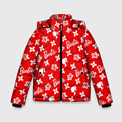 Куртка зимняя для мальчика Барби паттерн красный, цвет: 3D-черный