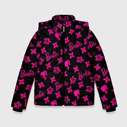 Куртка зимняя для мальчика Барби паттерн черно-розовый, цвет: 3D-черный