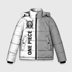 Куртка зимняя для мальчика One Piece glitch на светлом фоне: по-вертикали, цвет: 3D-черный