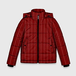 Куртка зимняя для мальчика Тёмно-красный полосатый, цвет: 3D-черный