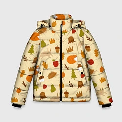 Куртка зимняя для мальчика Паттерн - осень, цвет: 3D-светло-серый