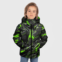 Куртка зимняя для мальчика Текстура киберпанка, цвет: 3D-черный — фото 2