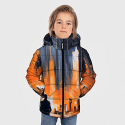 Куртка зимняя для мальчика Мегаполис с силуэтом человека, цвет: 3D-светло-серый — фото 2