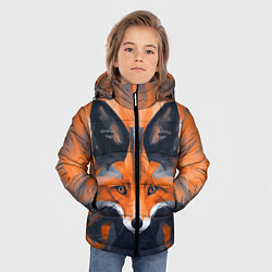 Куртка зимняя для мальчика Нарисованная огненная лиса, цвет: 3D-светло-серый — фото 2