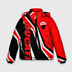 Куртка зимняя для мальчика Ducati- red stripes, цвет: 3D-светло-серый