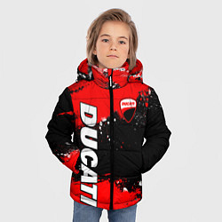 Куртка зимняя для мальчика Ducati - красная униформа с красками, цвет: 3D-красный — фото 2