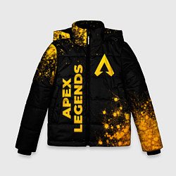 Куртка зимняя для мальчика Apex Legends - gold gradient: надпись, символ, цвет: 3D-черный