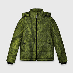 Куртка зимняя для мальчика Мятая зеленая ткань, цвет: 3D-черный