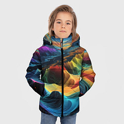 Куртка зимняя для мальчика Цифровая природа, цвет: 3D-черный — фото 2