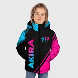 Куртка зимняя для мальчика Akira - neon gradient: надпись, символ, цвет: 3D-черный — фото 2