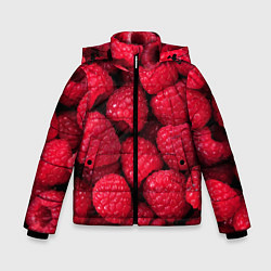Куртка зимняя для мальчика Малина - паттерн, цвет: 3D-черный