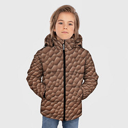Куртка зимняя для мальчика Коричневая кожа крокодила, цвет: 3D-черный — фото 2