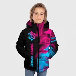 Куртка зимняя для мальчика Brawl Stars - neon gradient: по-вертикали, цвет: 3D-черный — фото 2
