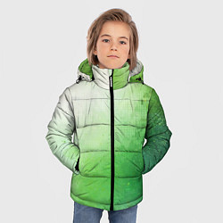 Куртка зимняя для мальчика Зелёные пиксели, цвет: 3D-красный — фото 2