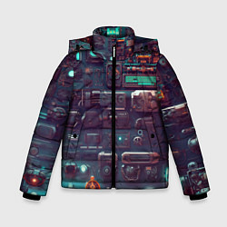Куртка зимняя для мальчика Технические панели, цвет: 3D-черный