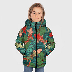 Куртка зимняя для мальчика Паттерн карпы кои, цвет: 3D-черный — фото 2