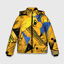 Куртка зимняя для мальчика Абстракция паттерн, цвет: 3D-светло-серый